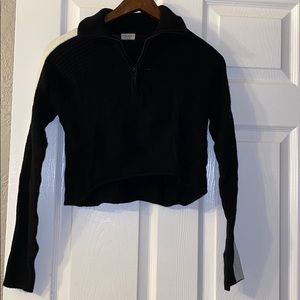John Galt Black and White Cropped Sweatshirt